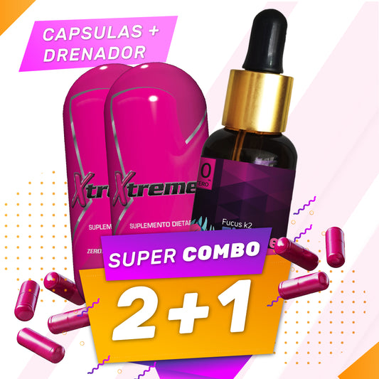 COMBO 2+1 (cápsulas xtremex + drenador)