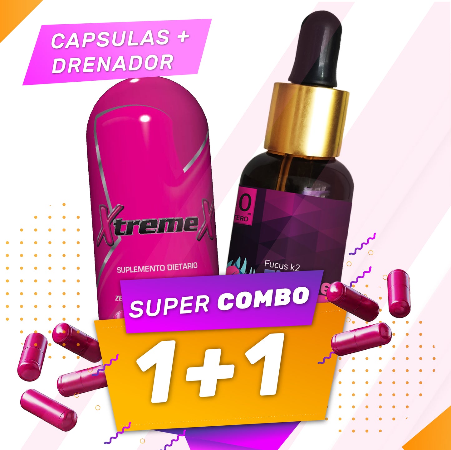 Cápsulas Xtremex+Drenador Fucus K2